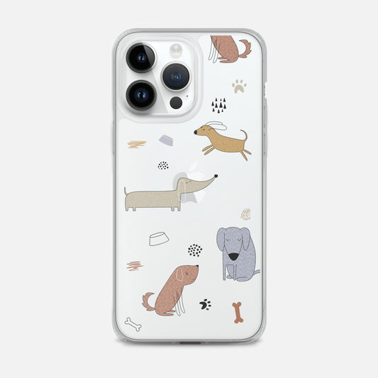 Dogs Fun Clear Phone Case