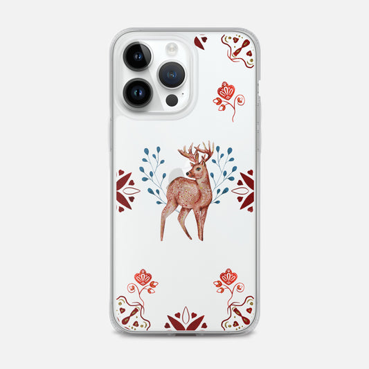 Nordic Deer Clear Phone Case