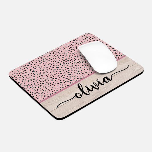 Personalized Dots Wooden Mouse Pad