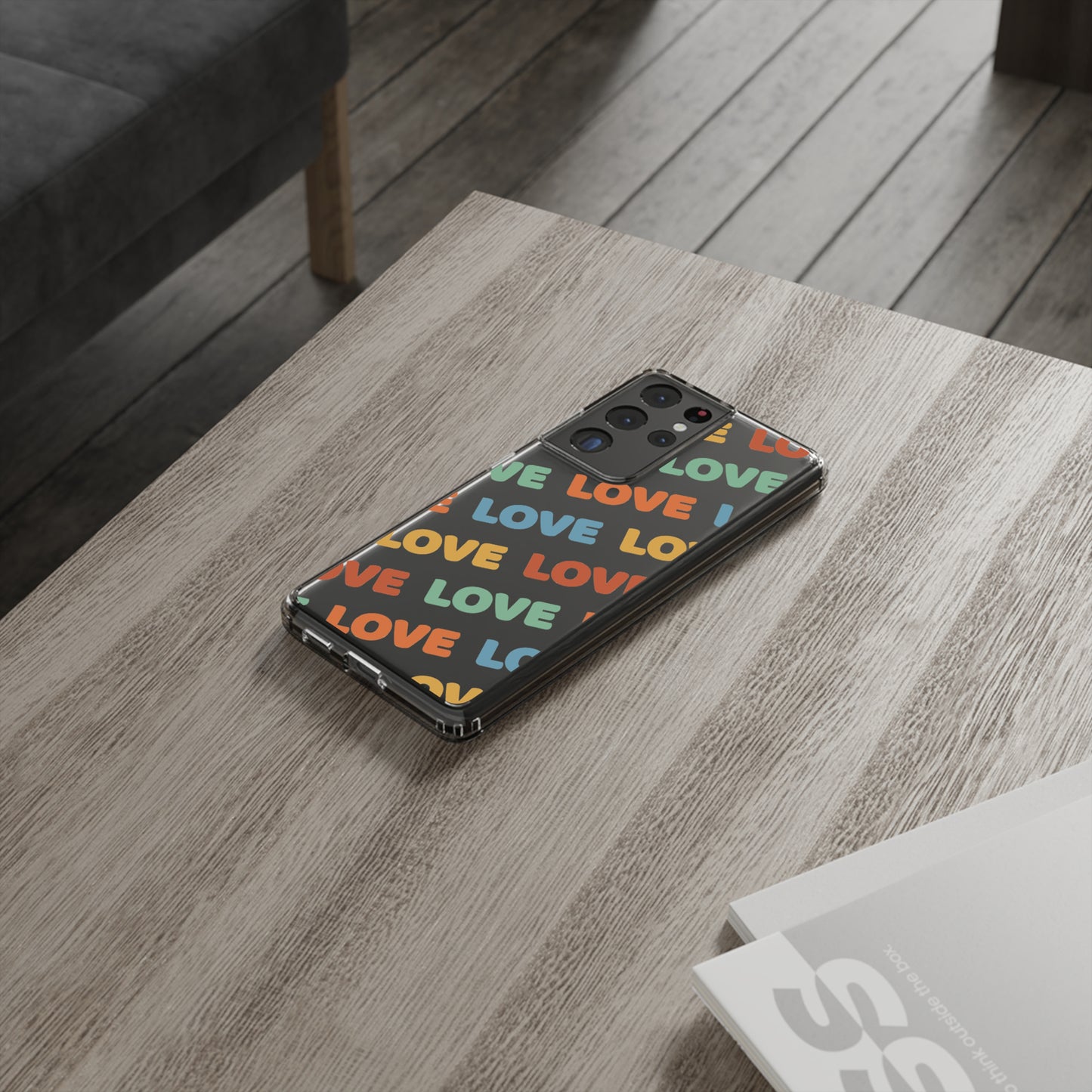 Retro Groovy Love Clear Phone Case