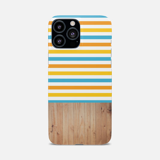 Retro Stripes Wooden Phone Case