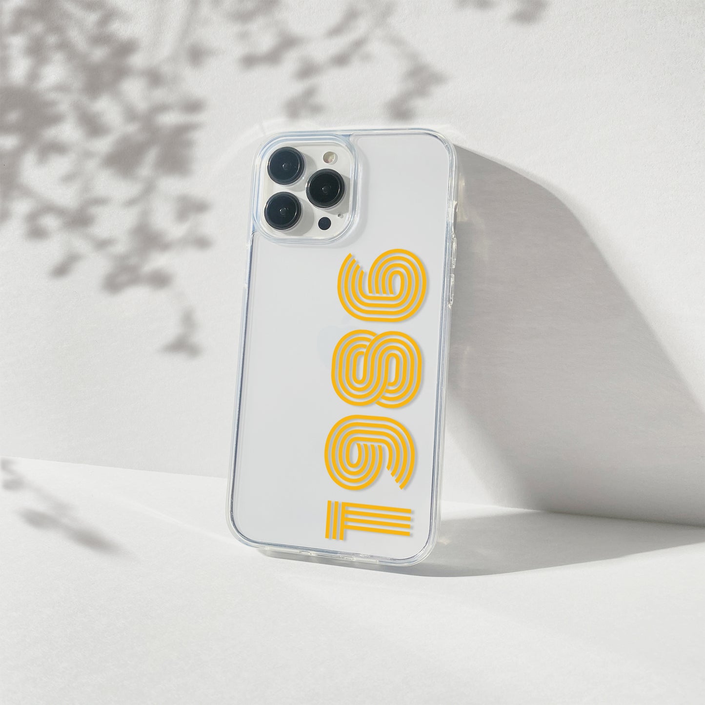 Personalized Retro Year Number Clear Phone Case