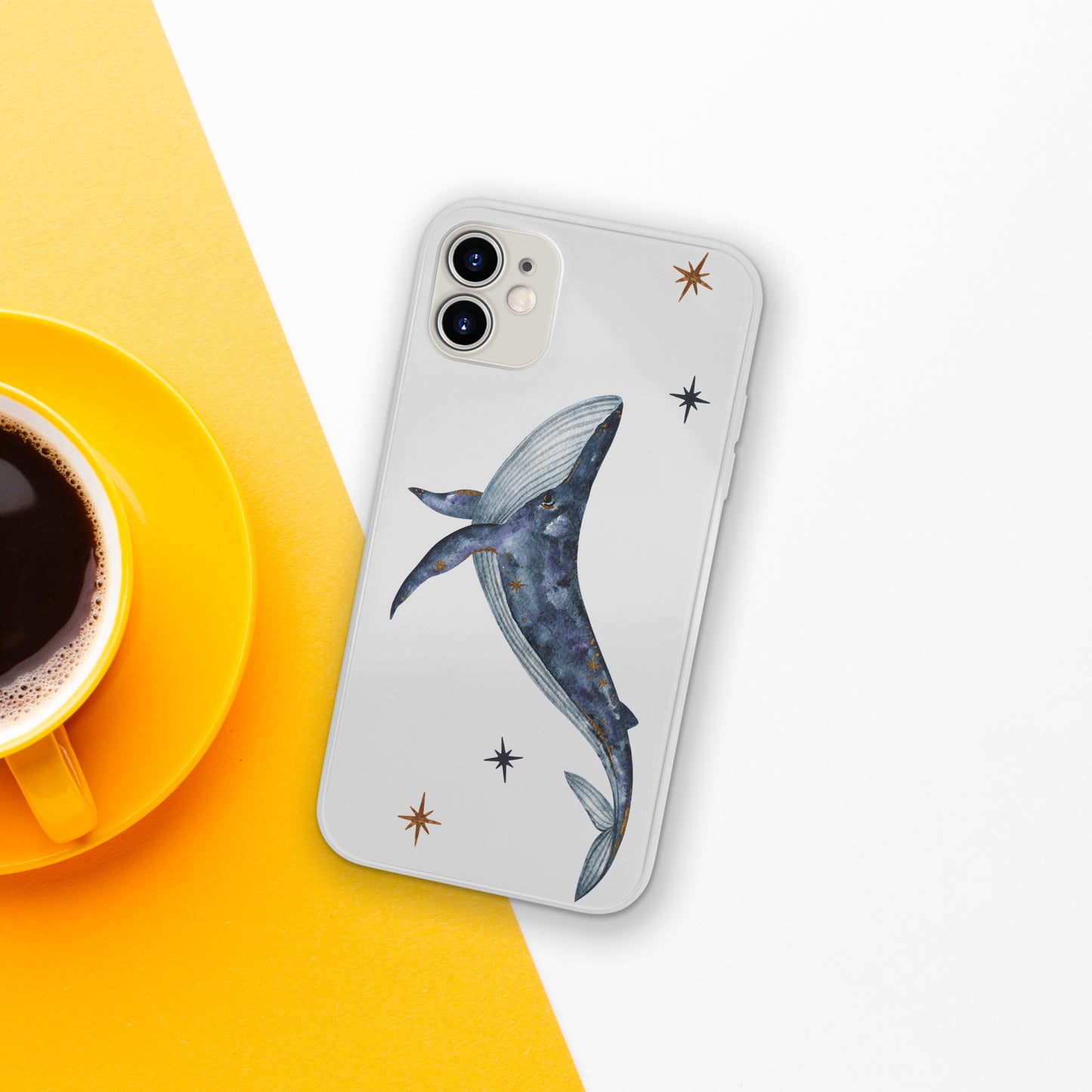 Whale Watercolor Clear Phone Case