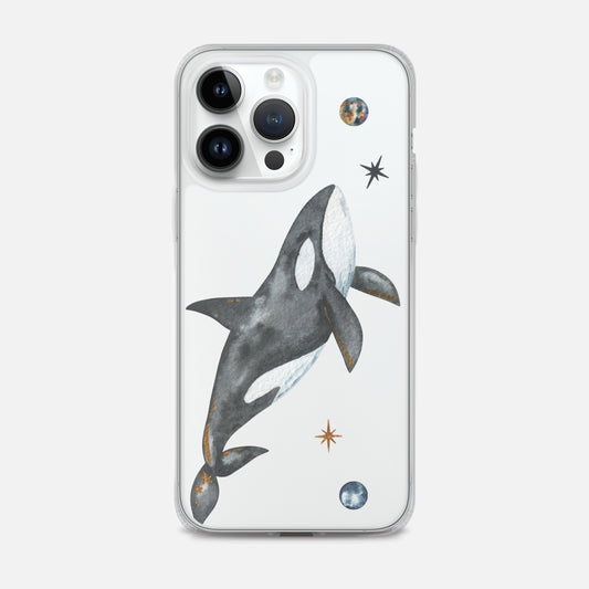 Whale Retro Watercolor Clear Phone Case